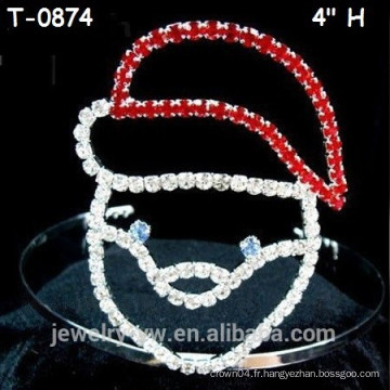 Vente en gros d&#39;accessoires pour cheveux pour enfants Red Rhinestone Christmas Pageant Crown